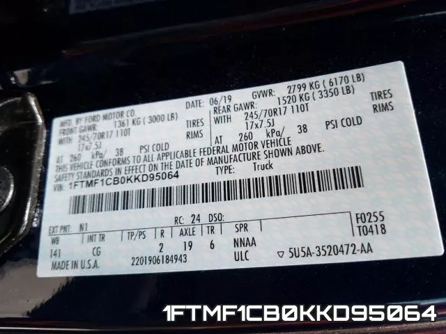 1FTMF1CB0KKD95064 фото 2
