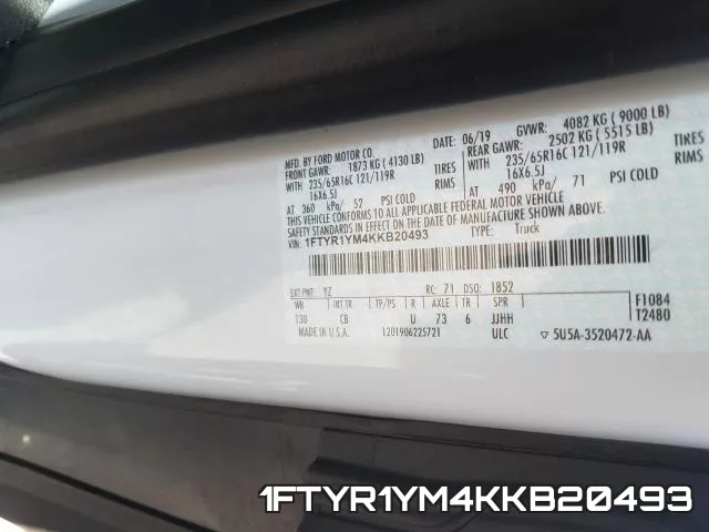 1FTYR1YM4KKB20493 фото 2