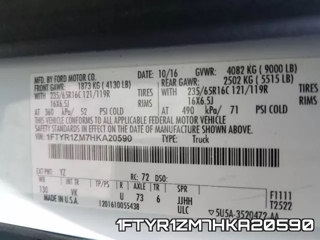 1FTYR1ZM7HKA20590 фото 2