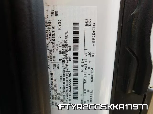 1FTYR2CG5KKA17977 фото 2