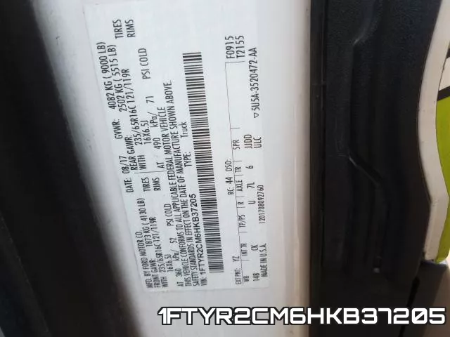 1FTYR2CM6HKB37205 фото 2