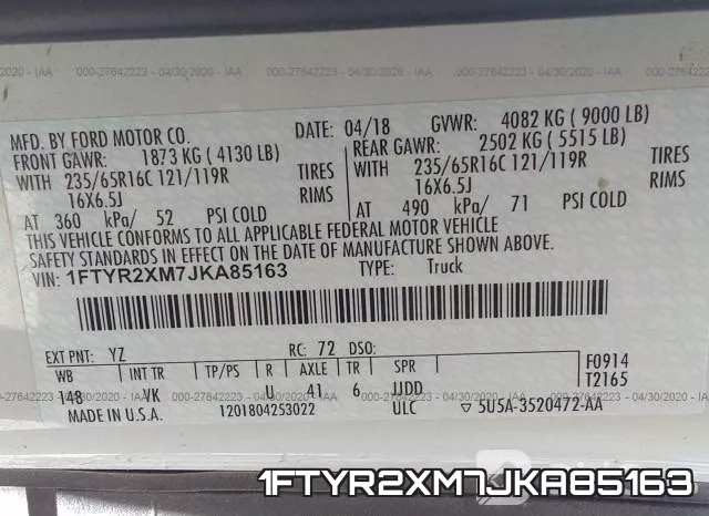 1FTYR2XM7JKA85163 фото 10