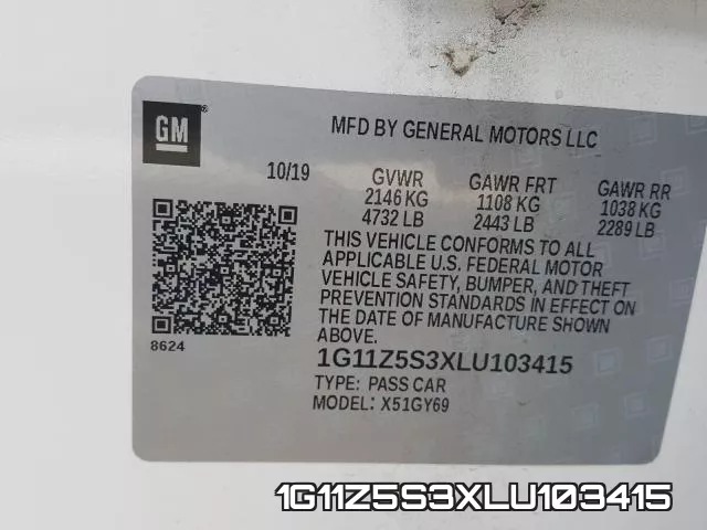 1G11Z5S3XLU103415 фото 2