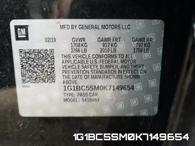 1G1BC5SM0K7149654 фото 2
