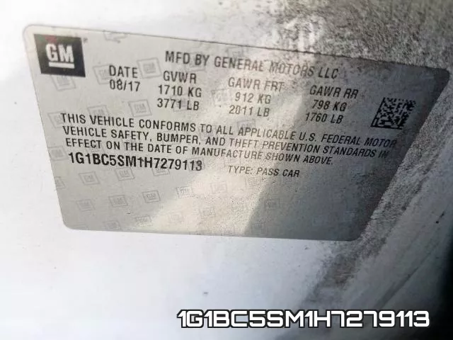 1G1BC5SM1H7279113 фото 2