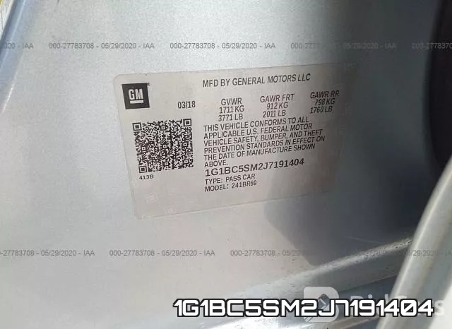 1G1BC5SM2J7191404 фото 10