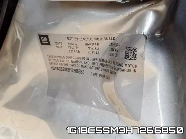 1G1BC5SM3H7266850 фото 2