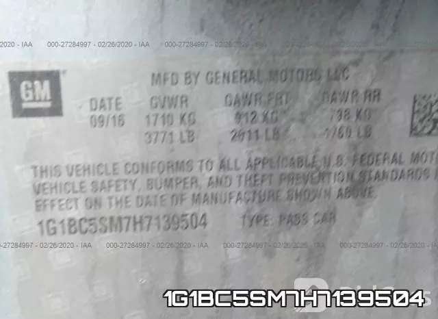 1G1BC5SM7H7139504 фото 10