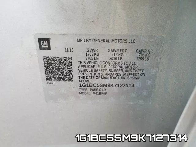 1G1BC5SM9K7127314 фото 2