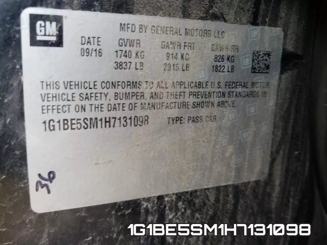 1G1BE5SM1H7131098 фото 2