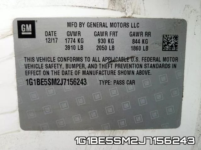 1G1BE5SM2J7156243 фото 2