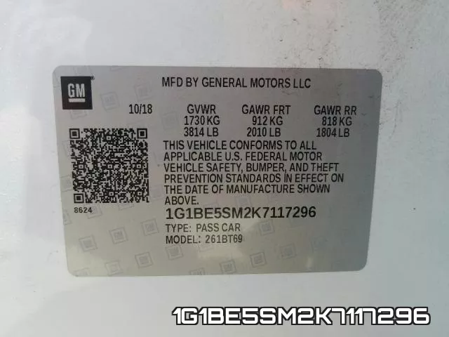 1G1BE5SM2K7117296 фото 2