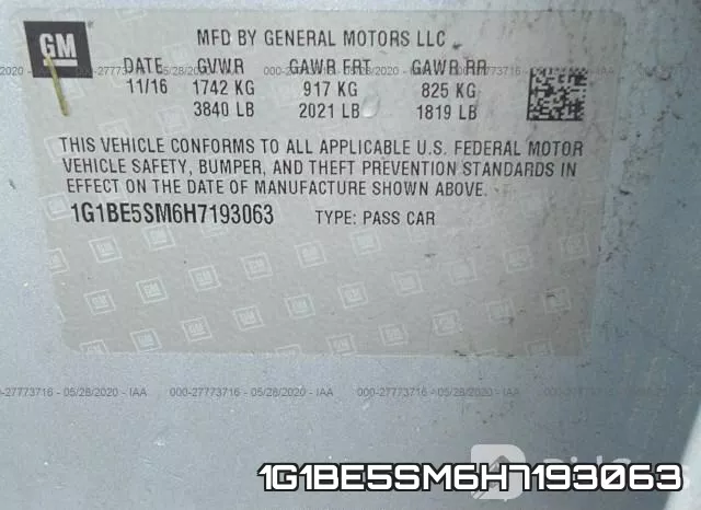 1G1BE5SM6H7193063 фото 10
