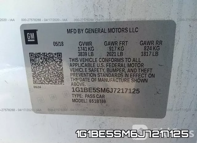 1G1BE5SM6J7217125 фото 10
