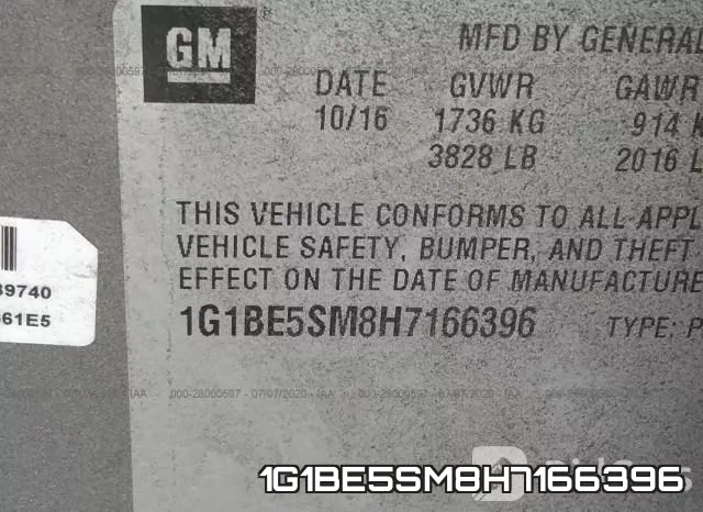1G1BE5SM8H7166396 фото 10