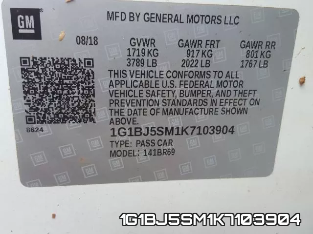 1G1BJ5SM1K7103904 фото 2