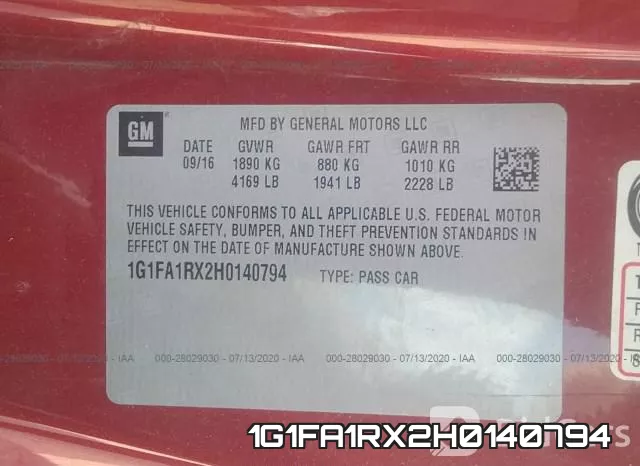 1G1FA1RX2H0140794 фото 10