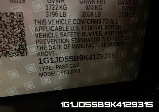 1G1JD5SB9K4129315 фото 2