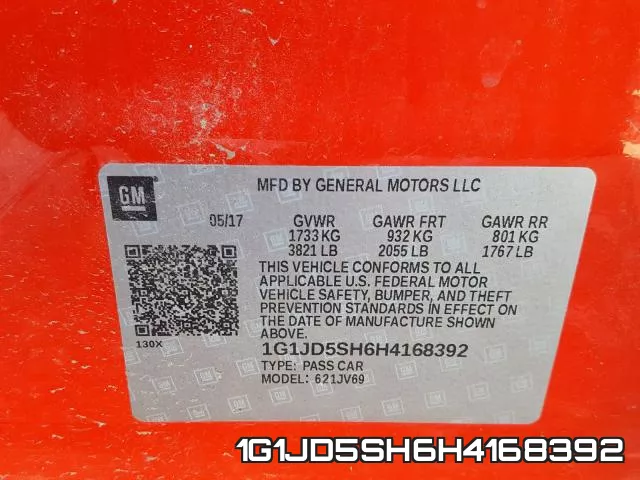 1G1JD5SH6H4168392 фото 2