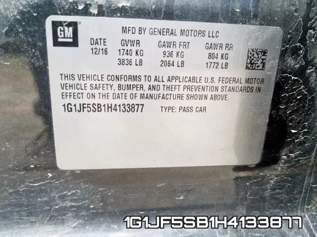 1G1JF5SB1H4133877 фото 2