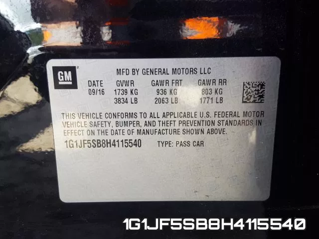 1G1JF5SB8H4115540 фото 2