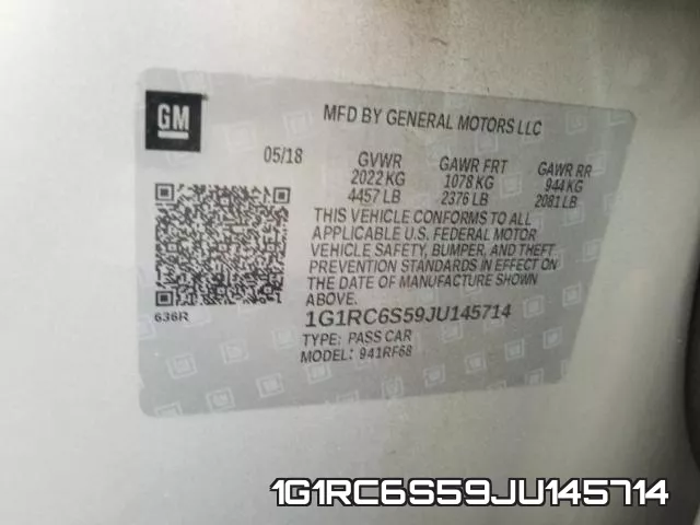 1G1RC6S59JU145714 фото 2