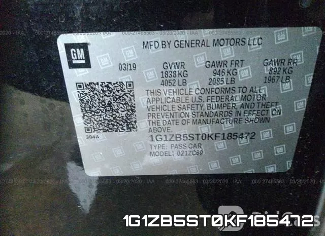 1G1ZB5ST0KF185472 фото 10