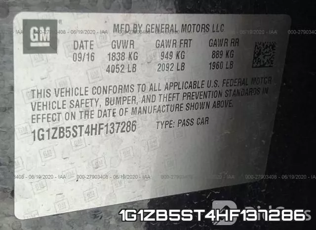 1G1ZB5ST4HF137286 фото 10