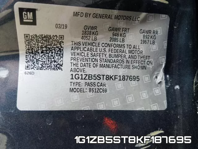 1G1ZB5ST8KF187695 фото 2