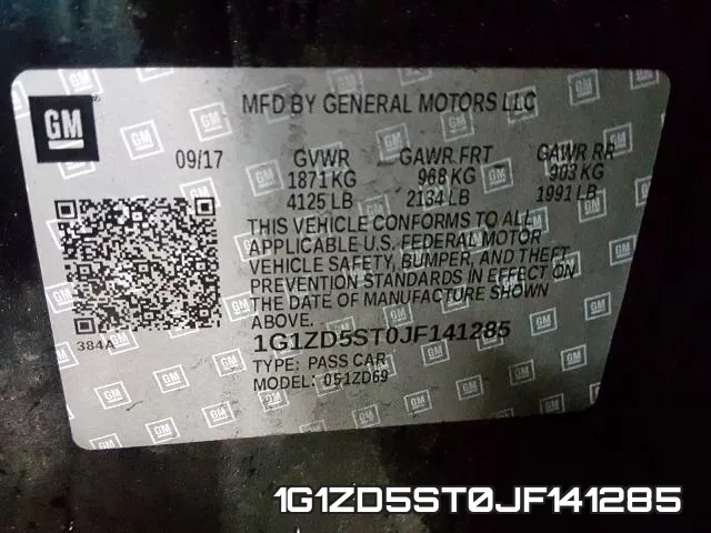 1G1ZD5ST0JF141285 фото 2