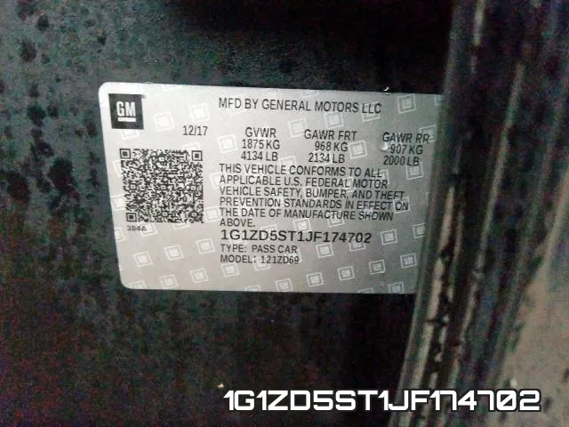 1G1ZD5ST1JF174702 фото 2