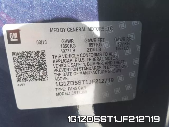 1G1ZD5ST1JF212719 фото 2