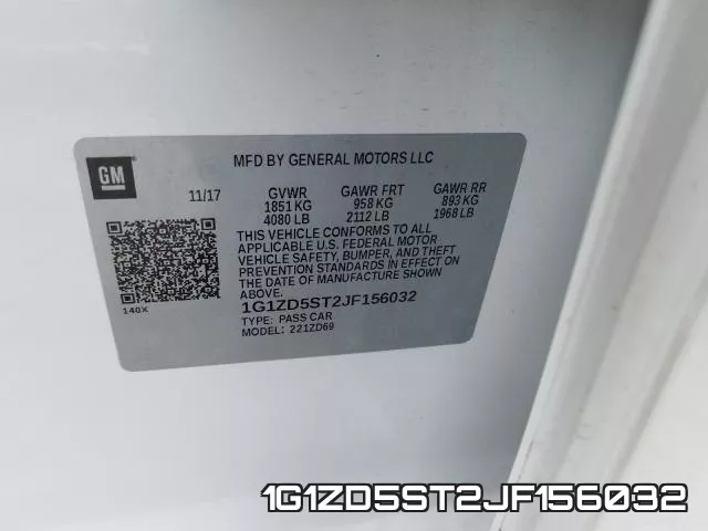 1G1ZD5ST2JF156032 фото 2