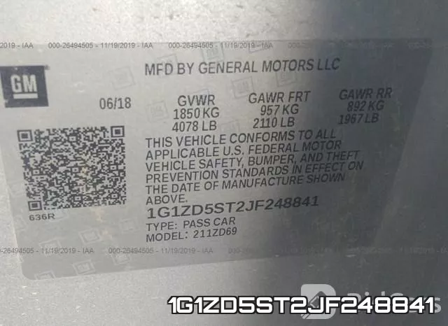 1G1ZD5ST2JF248841 фото 10