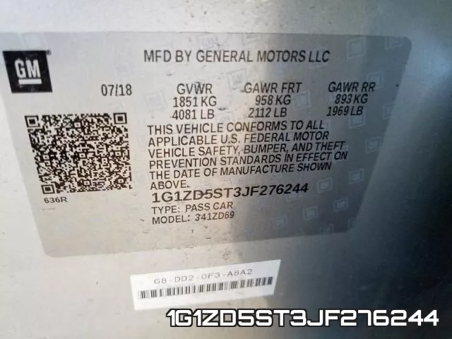 1G1ZD5ST3JF276244 фото 2
