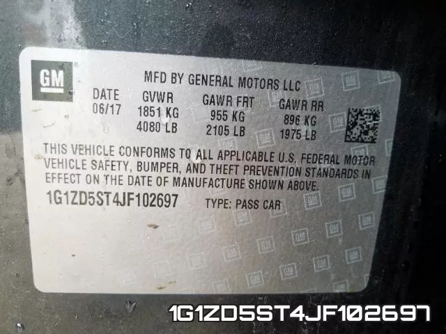 1G1ZD5ST4JF102697 фото 2