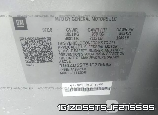 1G1ZD5ST5JF275595 фото 10