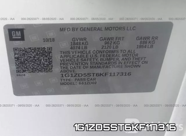 1G1ZD5ST6KF117316 фото 10