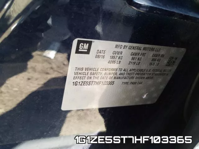 1G1ZE5ST7HF103365 фото 2