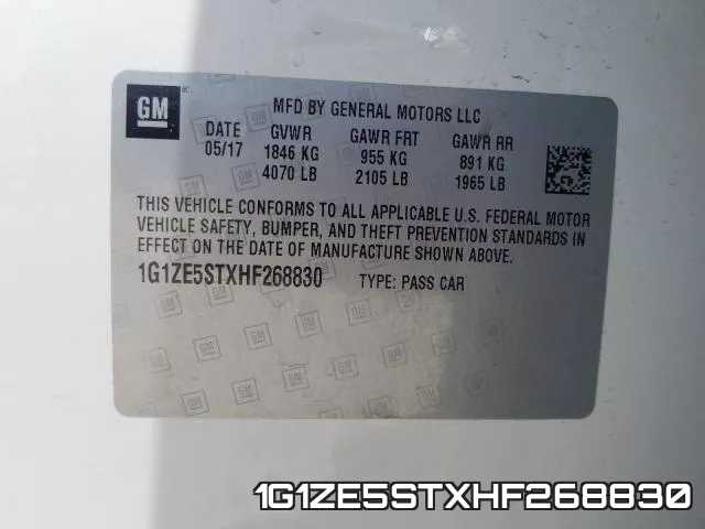 1G1ZE5STXHF268830 фото 2