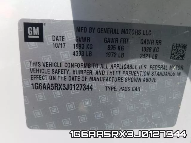 1G6AA5RX3J0127344 фото 2