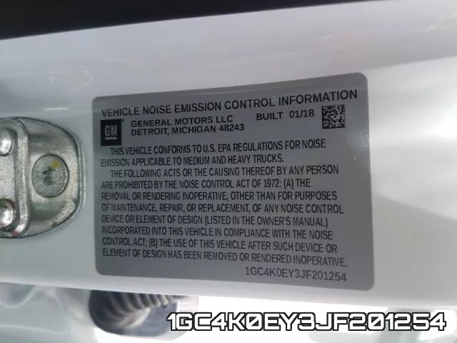 1GC4K0EY3JF201254 фото 2