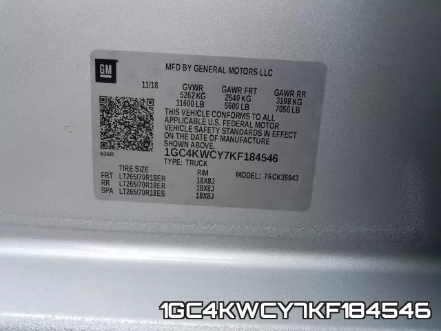 1GC4KWCY7KF184546 фото 2