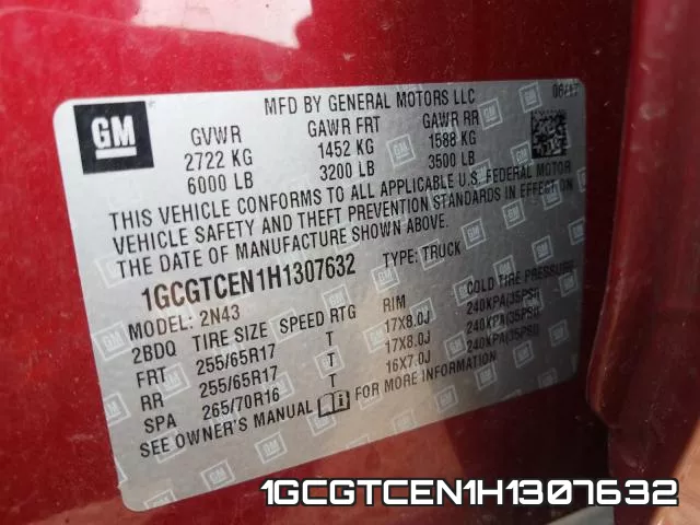 1GCGTCEN1H1307632 фото 2