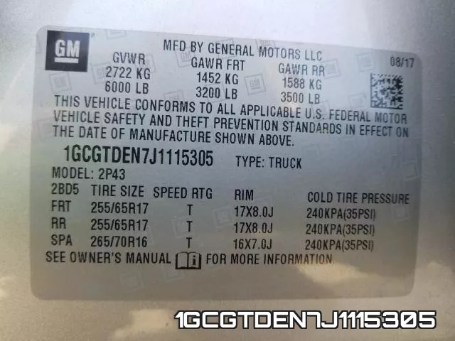 1GCGTDEN7J1115305 фото 2