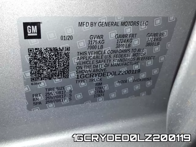 1GCRYDED0LZ200119 фото 2