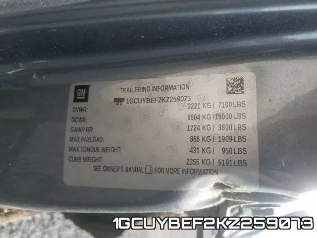 1GCUYBEF2KZ259073 фото 2