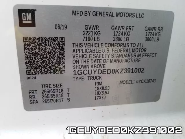1GCUYDED0KZ391002 фото 2