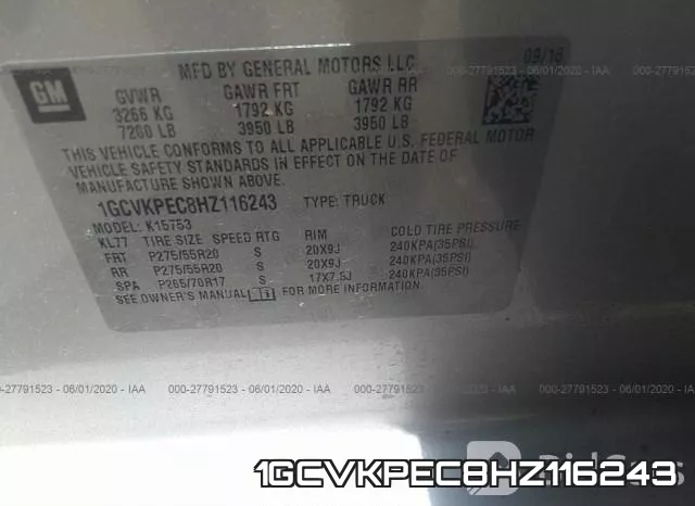 1GCVKPEC8HZ116243 фото 10