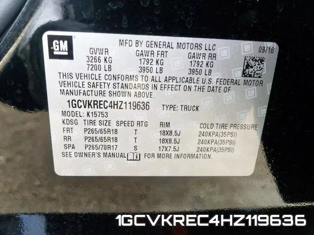 1GCVKREC4HZ119636 фото 2